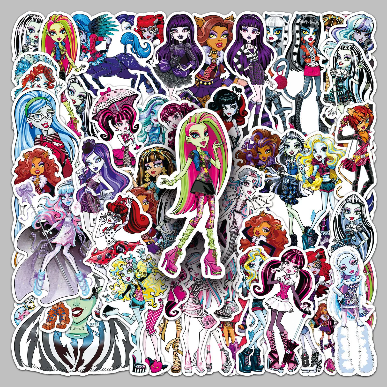 50 наклеек Monster High School Американские комиксы креативный персонаж живописание декоративная водостойкая наклейка на воду для кружки компьютера счёт Goo карта наклейки
