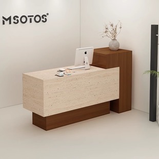 Simple modern cashier clothing store counter black women's clothing store small bar salon front desk reception