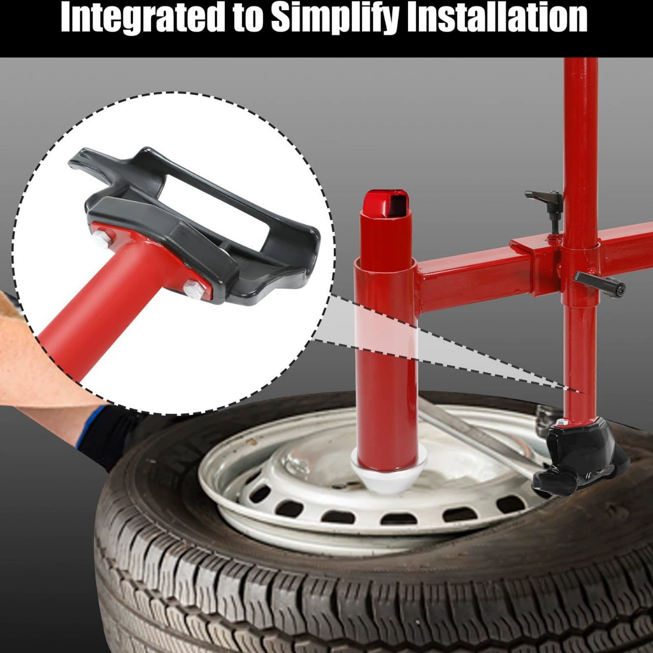 Upgraded manual tire changer duck head kit (with silver cone), with tire changer duck head