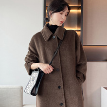 珍藏骆马绒大衣女长款宽松羊驼毛直筒加厚毛呢外套2025新款
