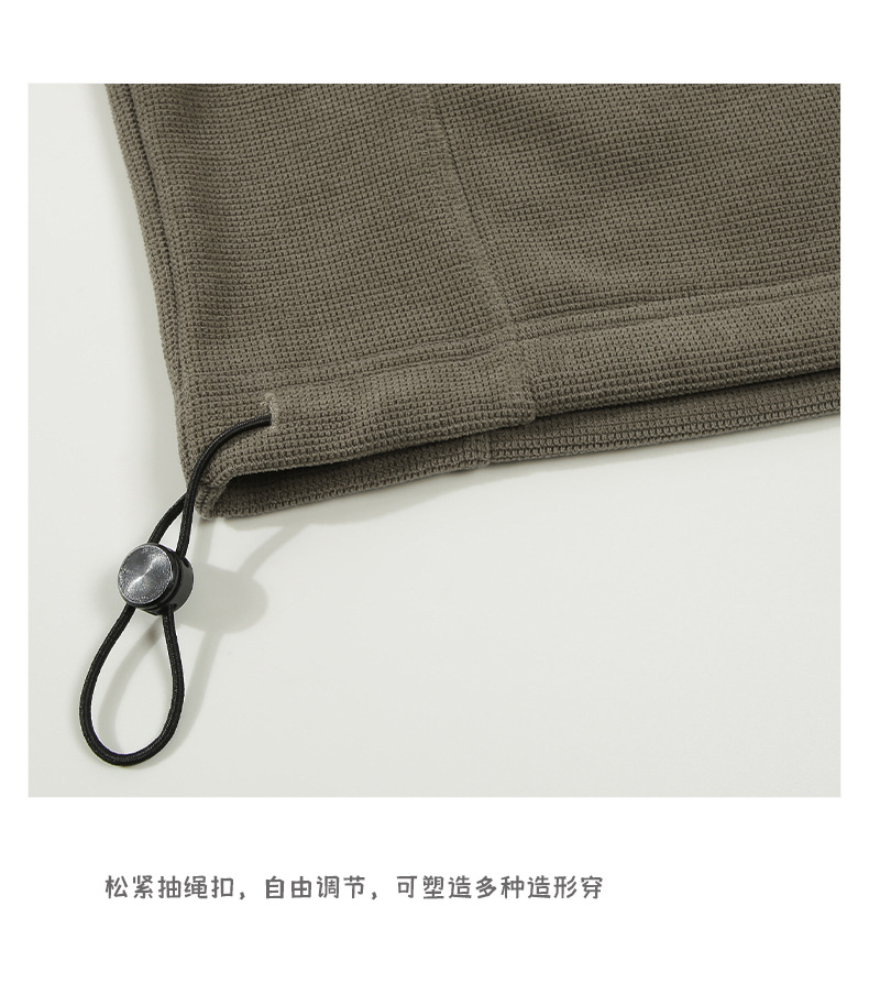 登爵男装日系格子插肩袖圆领套头卫衣男情侣宽松束口插袋潮牌上衣