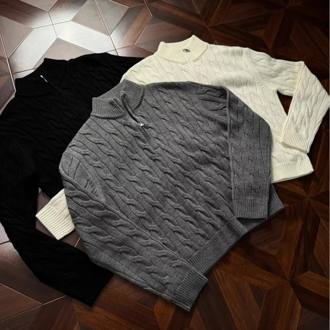 2025 Half Turtleneck Knitwear Men's Gray Loose Casual Thickeneded 2025 Autum Pullover Long-Sleeved Knitwear Black