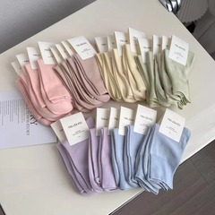 White Socks New Arrival Long Staple Cotton Mid-Calf Summer Thin Model Top-Loose Versatile Comfortable Knee-High Socks