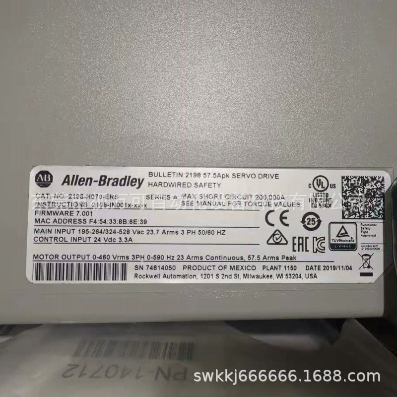 2198-H070-ERS 全新AB 罗克韦尔 Kinetix5500系列伺服驱动器议价