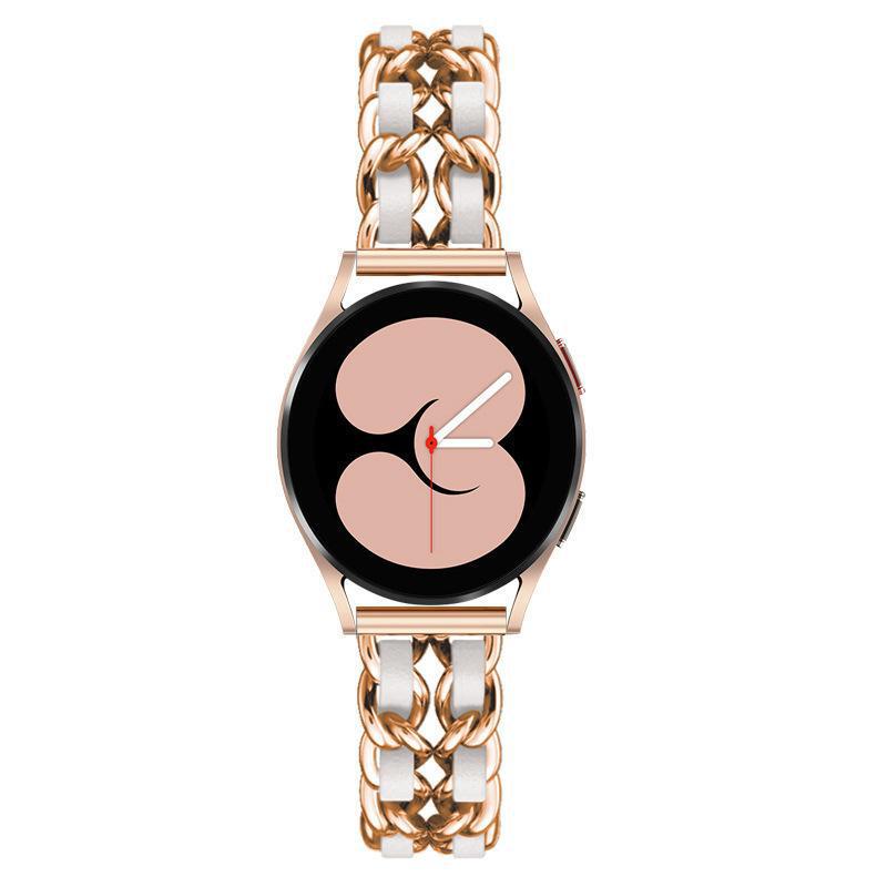 For Samsung 22/20mm Small Chanel Style Strap Galaxy Watch4Active Denim Chain Metal Strap