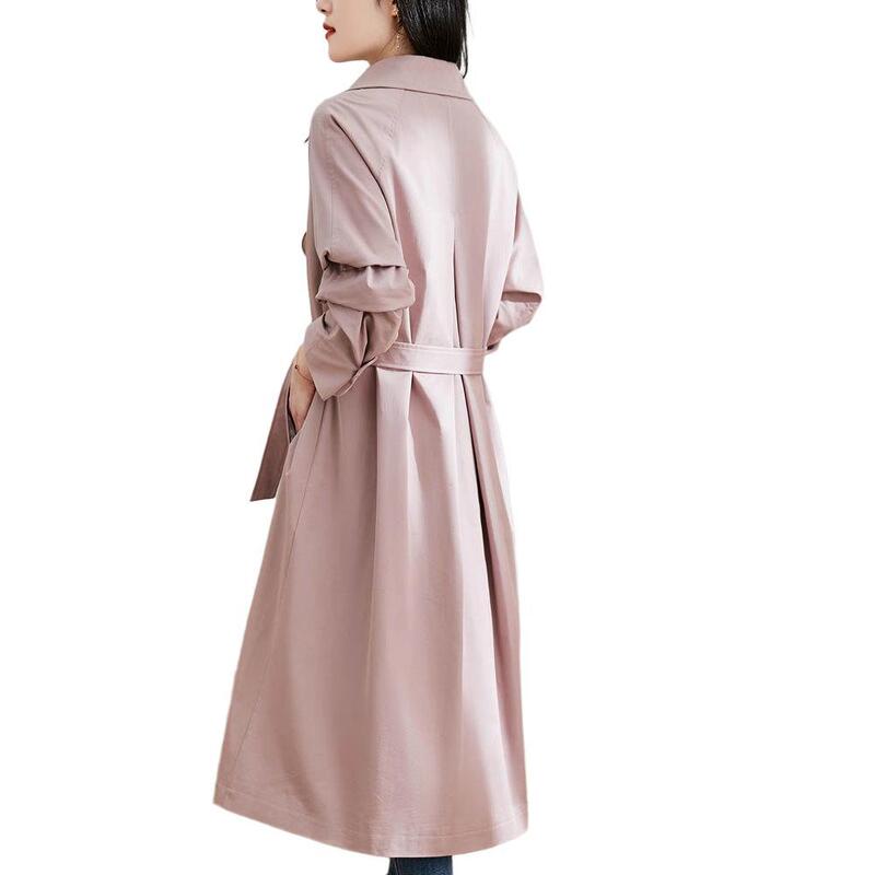 经典赫本风长款风衣女2025春秋新款时尚个性宽松系带显瘦外套|undefined