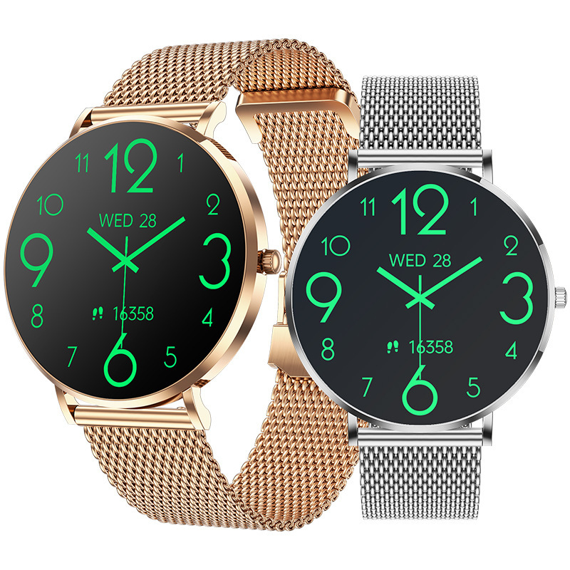 Cross-Border Popular T8 Pro Bluetooth Calling Smartwatch with 1.36 Amoled Screen, Always-On Display, Heart Rate and Blood Pressure Monitoring for Women