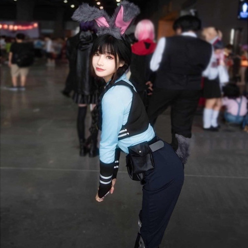 Real shot of Zootopia cos judy Judy Rabbit cos anthropomorphic suit anime cosplay costume complete set