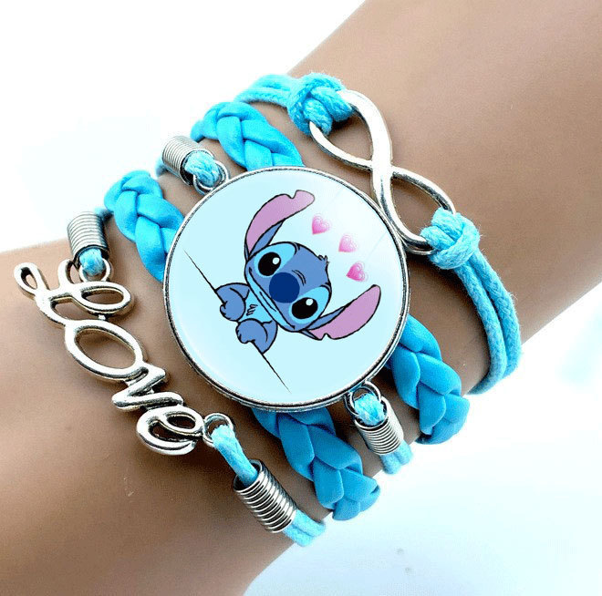 Star Baby Stitch Blue Multi-Layer Bracelet Stitch Cartoon Anime Bracelet Infinite LOVE Woven Bracelet Star Baby Stitch Blue Multi-Layer Bracelet Stitch Cartoon Anime Bracelet Infinite LOVE Woven Bracelet