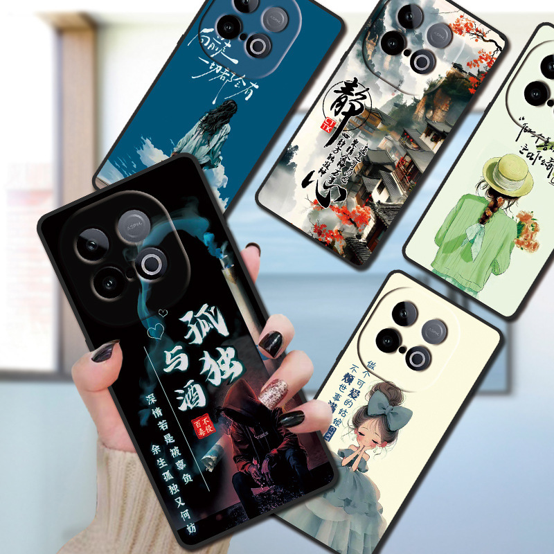 Iqooz10Turbo Mobile Phone Case V2452A Film Soft Glue Anti-Fall Fashion Internet Celebrity Protective Cover All-Inclusive Trendy