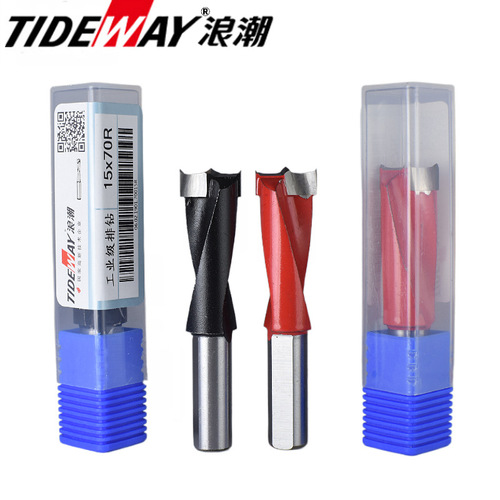 Industrial-grade row drill three-in-one drill bit three-point two-edged woodworking hole opener four-edged forward and reverse drill TIDEWAY wave