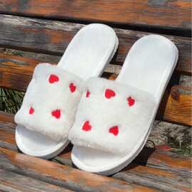 厂家直供爆款室内室外拖鞋防滑柔软男女爱心情侣家居开口拖鞋批发