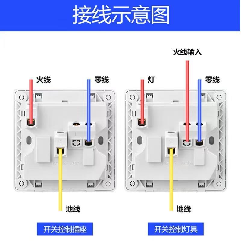 家庭用白色86型壁暗装一開八穴ソケットスイッチパネル8穴多用プラグ10A16A共通|undefined
