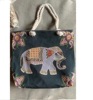 Double-sided ethnic travel bag, capacious shopping bag, one-shoulder bag, ethnic style, with embroidery