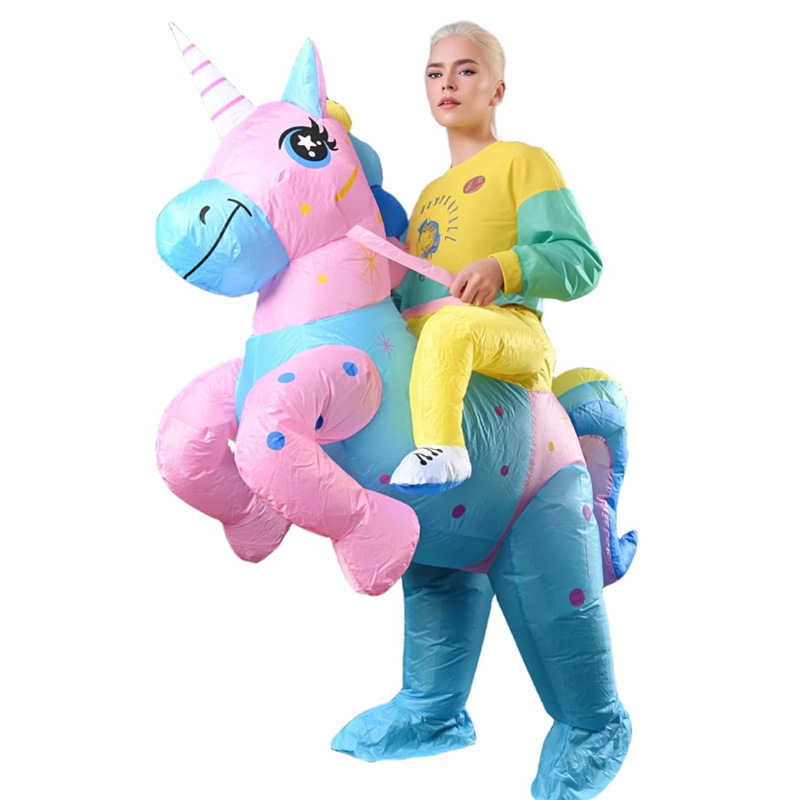 Amazon explosión impresa inflatable T-Rex disfraz Halloween multicolor T-Rex disfraz de fiesta disfraz de muñeca