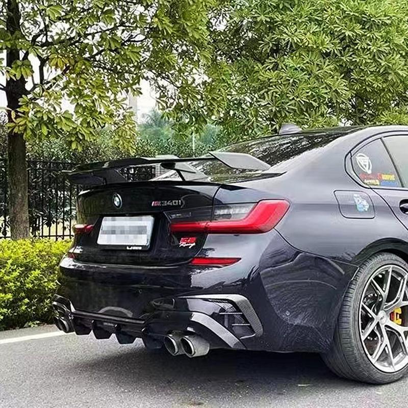 Factory car modification general-purpose tail non-perforated MP big tail fixed wing carbon pattern GT tail spoiler