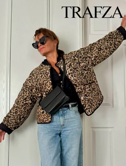 Women's Streetwear Leopard Single Breasted Cardigan Cotton Clothes display picture 3