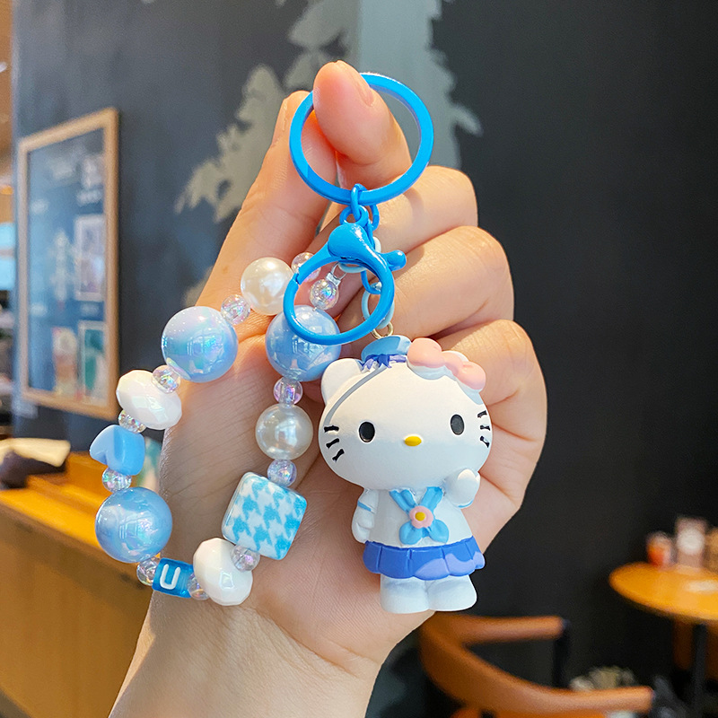 Cuentas Kulomi cadena de teléfono móvil llavero lindo bolso de niña colgante de bolso de corazón muñeca de dibujos animados colgante de llave de coche