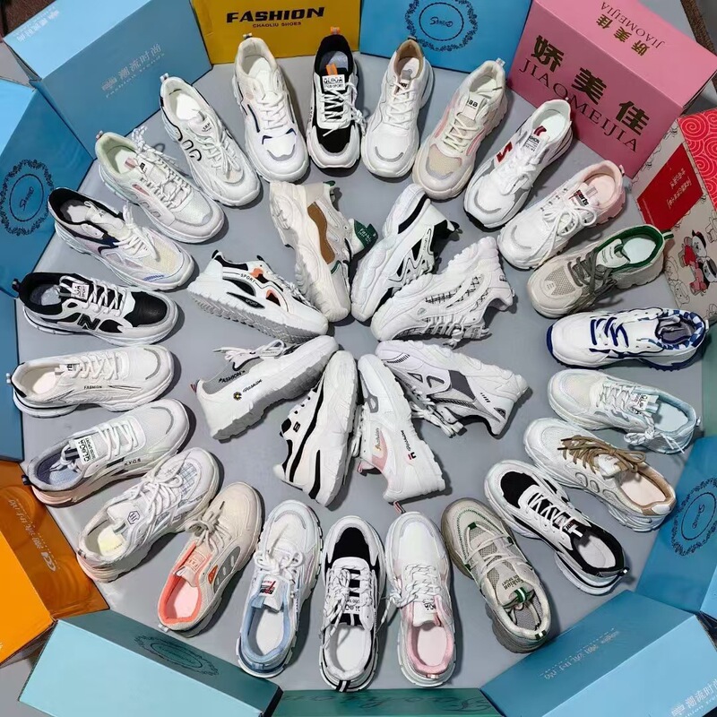 Women's Dad Shoes Stock Clearance Casual Sneakers Factory Surplus Clearance Shoes Street Stall Shoe Supply Wholesale