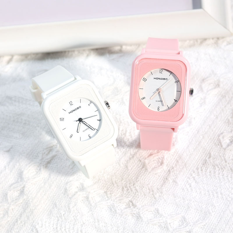 In stock new HONGBO luminous Korean square quartz watch outdoor sports fashion waterproof couple Student Watch