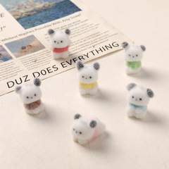 可愛立體長絨小狗植絨掛件DIY手工鑰匙扣手機鏈箱包扣車載配件