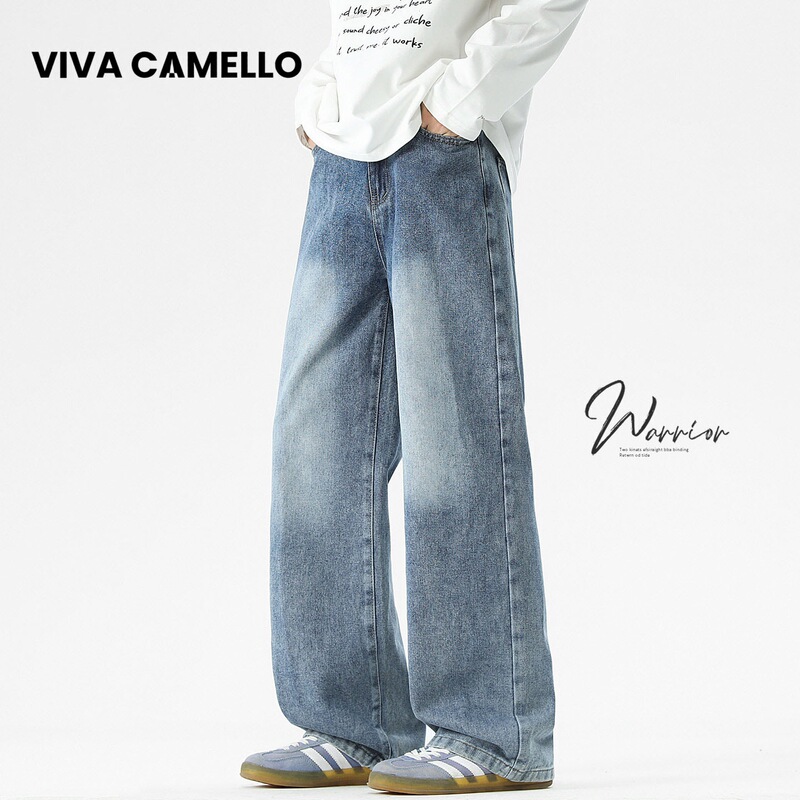 VIVA CAMELLO men's loose straight jeans, trendy and versatile casual long pants, new spring and autumn model VIVA CAMELLO men's loose straight jeans, trendy and versatile casual long pants, new spring and autumn model