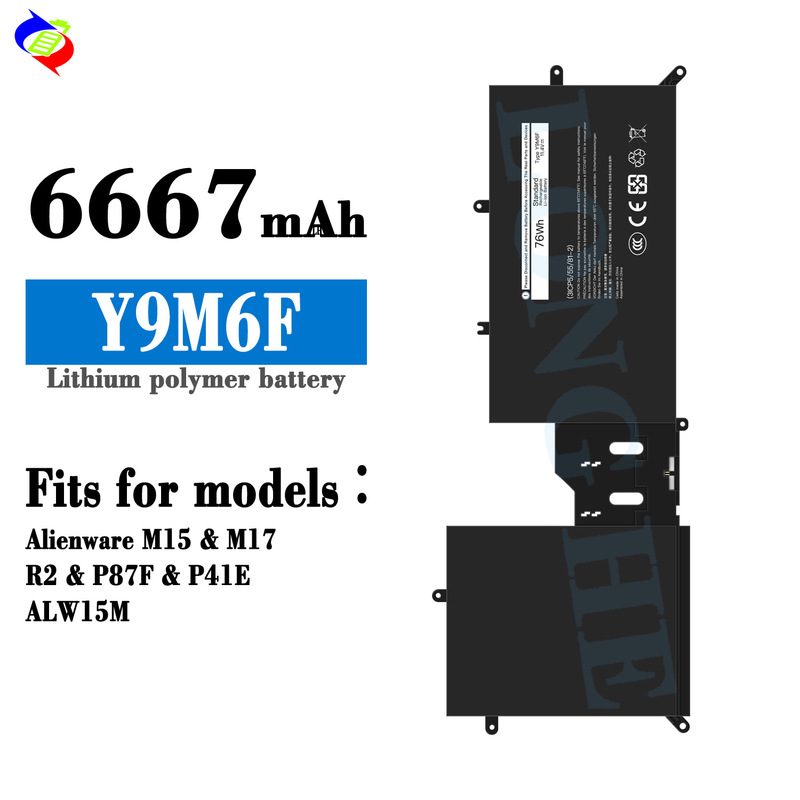 Suitable for Dell Y9M6F Laptop Battery Alienware M15 M17 R2 P87F P41E Alw15M