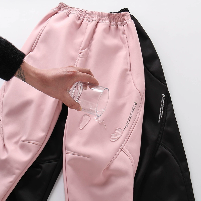 Детские флисовые брюки для девочек, осень-зима 2025, новая детская мода, софтшелл, зимняя одежда, повседневные брюки в корейском стиле, трендовые