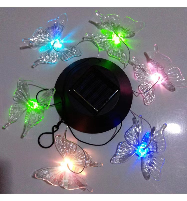 Nueva Bola de partículas solares al aire libre carillón de viento luz LED colibrí Cadena de luz interior patio paisaje Luz Jardín