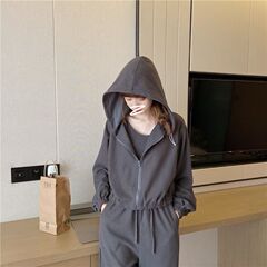 高级感显瘦休闲运动装套装女秋季2025新款大码胖mm卫衣长裤三件套