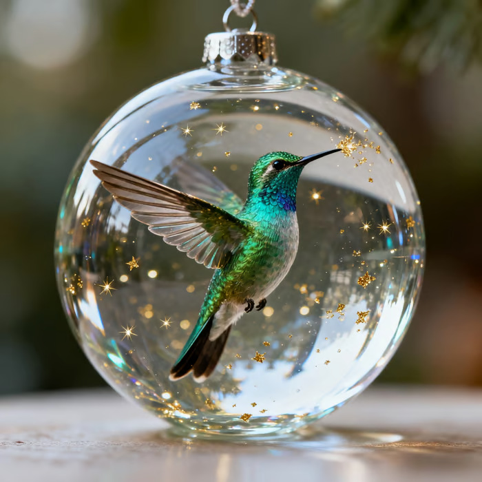 Nuevo árbol de Navidad acrílico colgante de decoración Nature 's Birds Crystal Glass O