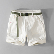 7703 夏季阿美咔叽工装男短裤宽松休闲帅气户外青年百搭男裤子潮