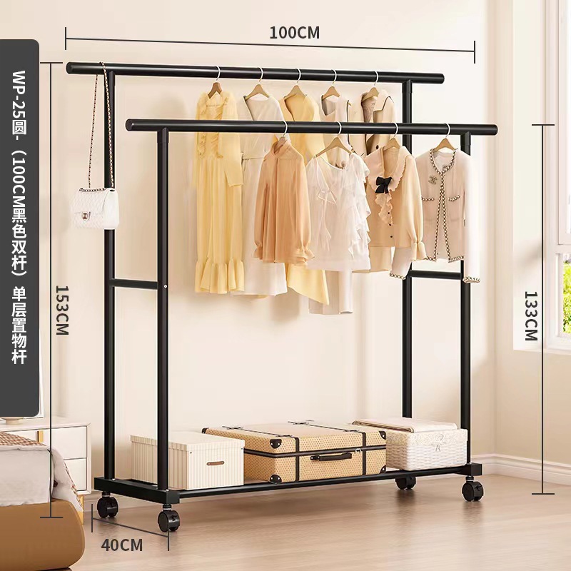 이중 극 검정색 길이 100cm + 휠 - 두꺼운 25 튜브