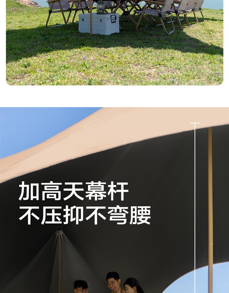 Primitive-Style New Quick-Open Canopy Tent for Outdoor Camping 2025 New Model Camping Sunshade with Black Glue Coating New Style Sun Shelter