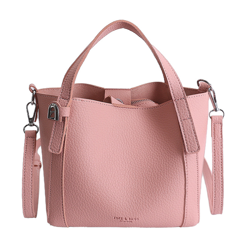 Nicho coreano litchi pattern bolso de cubo de mano mujer comercio exterior nueva moda alta textura ligera lujosa bolsa de mochila