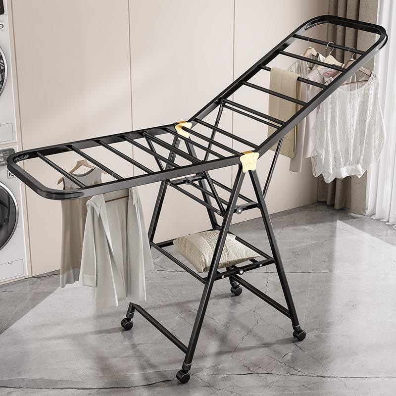 Installation-Free Foldableing Clothes Drying Rack Floor-Standing Indoor Small Apartment Balcony Bedroom Outdoor Rental House Quilt Drying Artifact