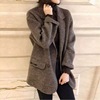 2022 Autumn and winter new pattern Large Women's wear Two-sided Cashmere overcoat England lattice suit Woolen jacket coat