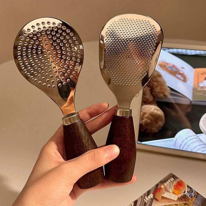 木柄不锈钢饭勺米饭铲子家用可立式木柄家用勺子盛饭电饭煲耐高温|undefined