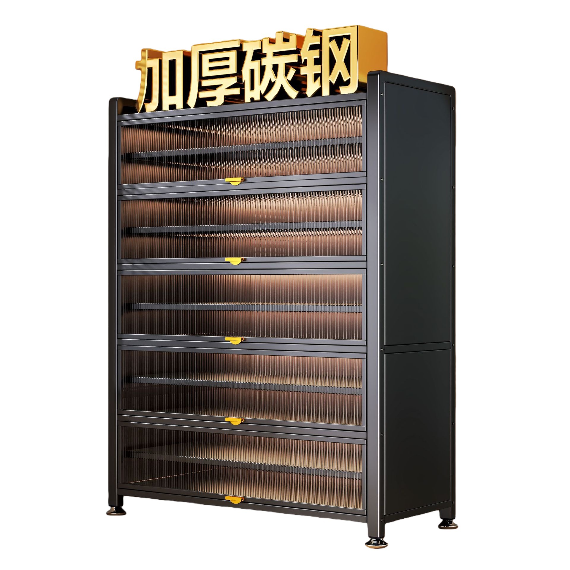 Gabinete de zapatos de acero, gabinete de almacenamiento doméstico, almacenamiento integrado contra la pared, puerta de entrada, gran capacidad, 2026 nuevo rack de zapatos