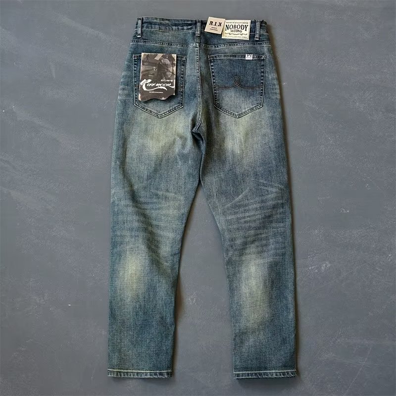 Jeans cargo homme coupe large style rétro décontracté polyvalent_voghion.com