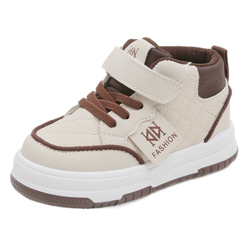 Children's Sports Shoes 2026 Spring and Autumn Boys' Casual Sneakers New High-Top Girls' White Shoes Soft-Soled Baby Shoes Single
