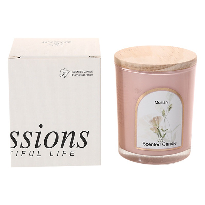 Tapa de madera, vidrio de colores, velas de aromaterapia, al por mayor, velas de fragancia para el hogar personalizadas, adornos, recuerdos de boda, regalos transfronterizos