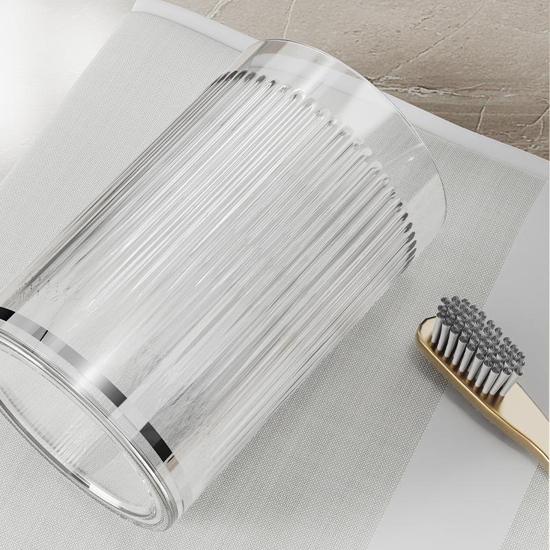 Luz de lujo estilo enjuague bucal taza de cepillo de dientes de alto aspecto taza hogar par lavado taza baño simple transparente PET cepillo de dientes taza