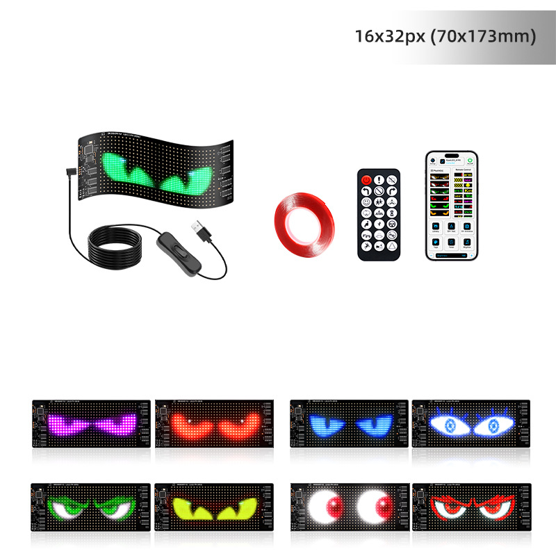 LED coche pantalla suave usb coche pantalla de publicidad flexible APP Bluetooth pantalla inteligente ventana puerta pantalla a todo color image 7