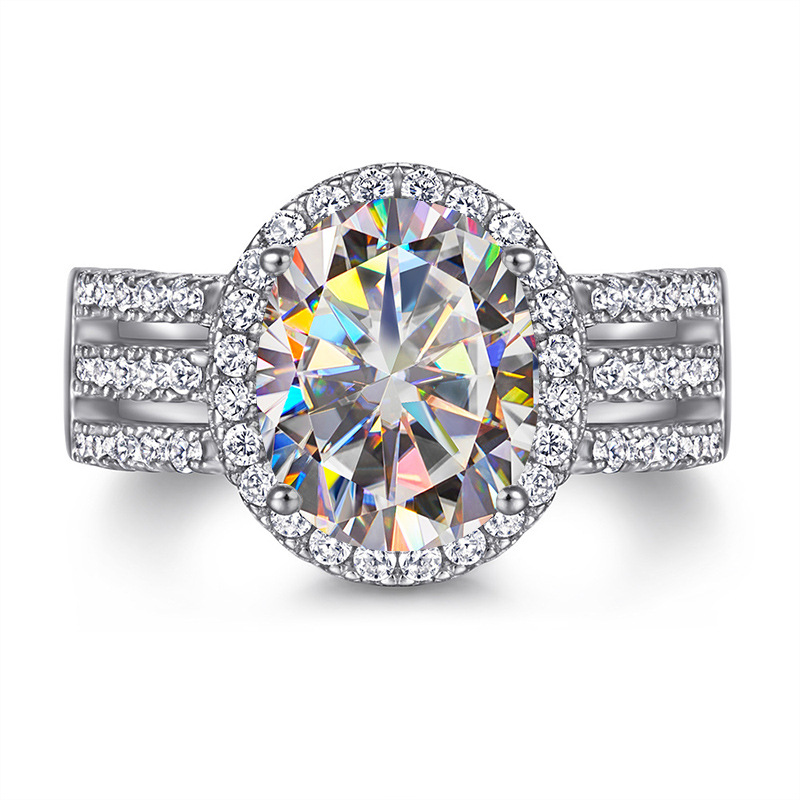 925 plata 3 quilates piedra de mosaico anillo de diamante de voleibol femenino exagerado plata esterlina personalidad simple diseño original anillo de fila