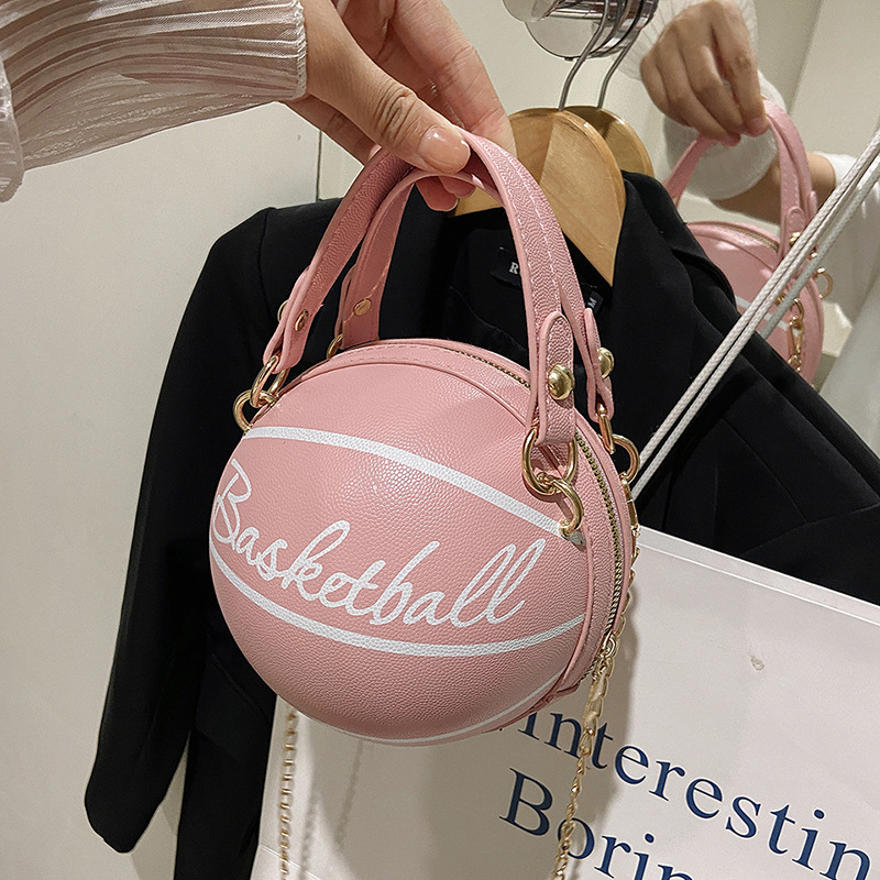 Bolso de baloncesto personalizado con cadena de letras para mujer, bolso de hombro sencillo de estilo extranjero coreano a la moda, novedad de 2024