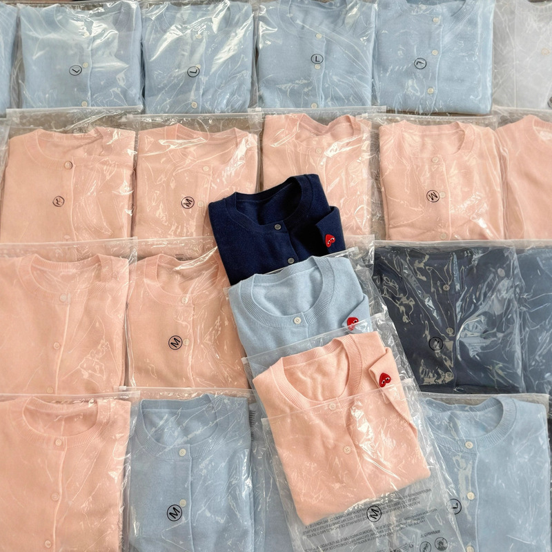 Japan Cdg Rei Kawakubo P*Lay Classic Round Neck V Neck Wool Cardigan Knitted Sweater