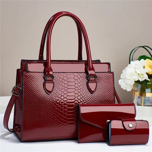 Factory fashion trendy women's bag, high-end three-piece handbag, large-capacity shoulder bag, crossbody bag, versatile and simple