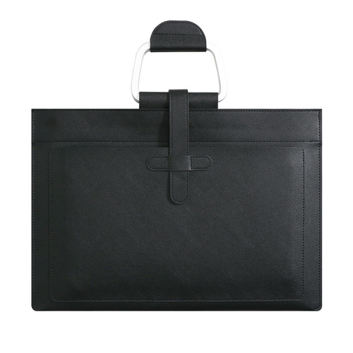 New large-capacity file bag handbag data storage computer bag PU leather office storage file bag printable