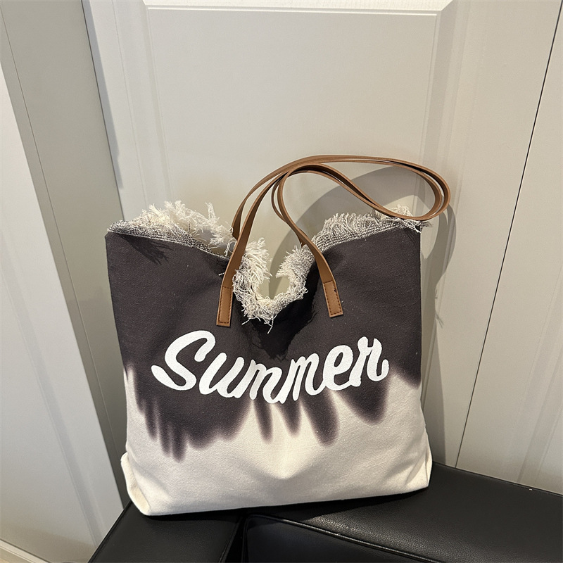Bolsa Tote de Hombro con Flecos, Material Especial, Suave, Doble Correa, para Uso Diario